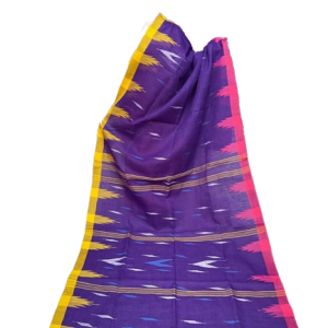 Dark Purple Color Body Yellow and Pink Color Par Sylheti original Manipuri Saree