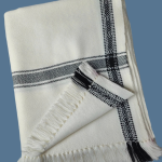 Mens shawl white black