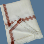 Mens shawl white golden